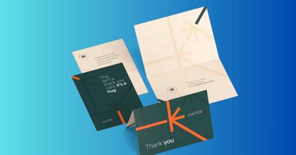 standard thank you card size