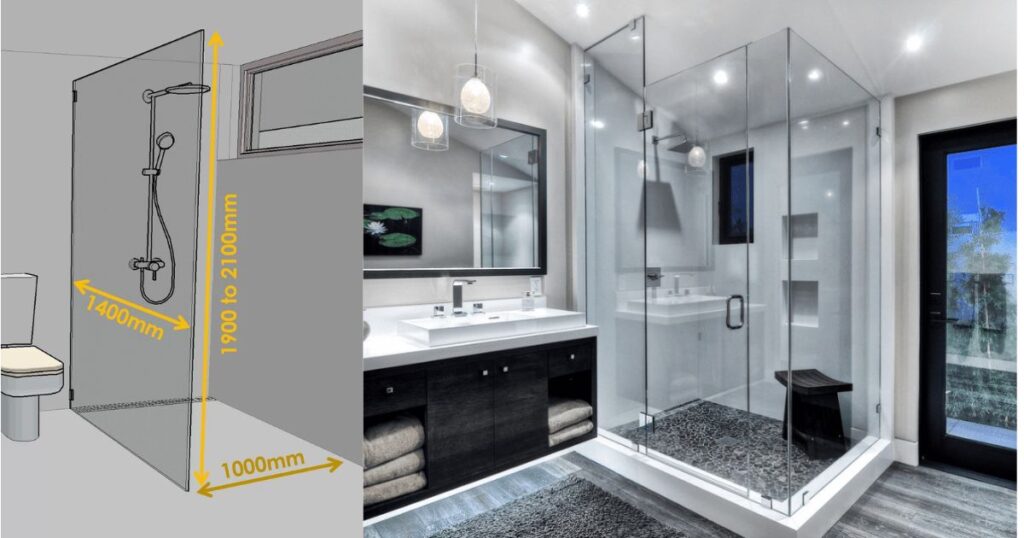 standard shower sizes